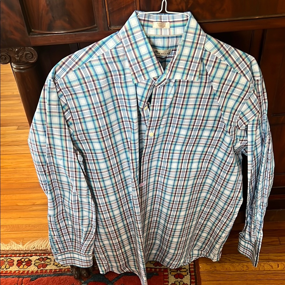 Men's Blue Plaid Shirt